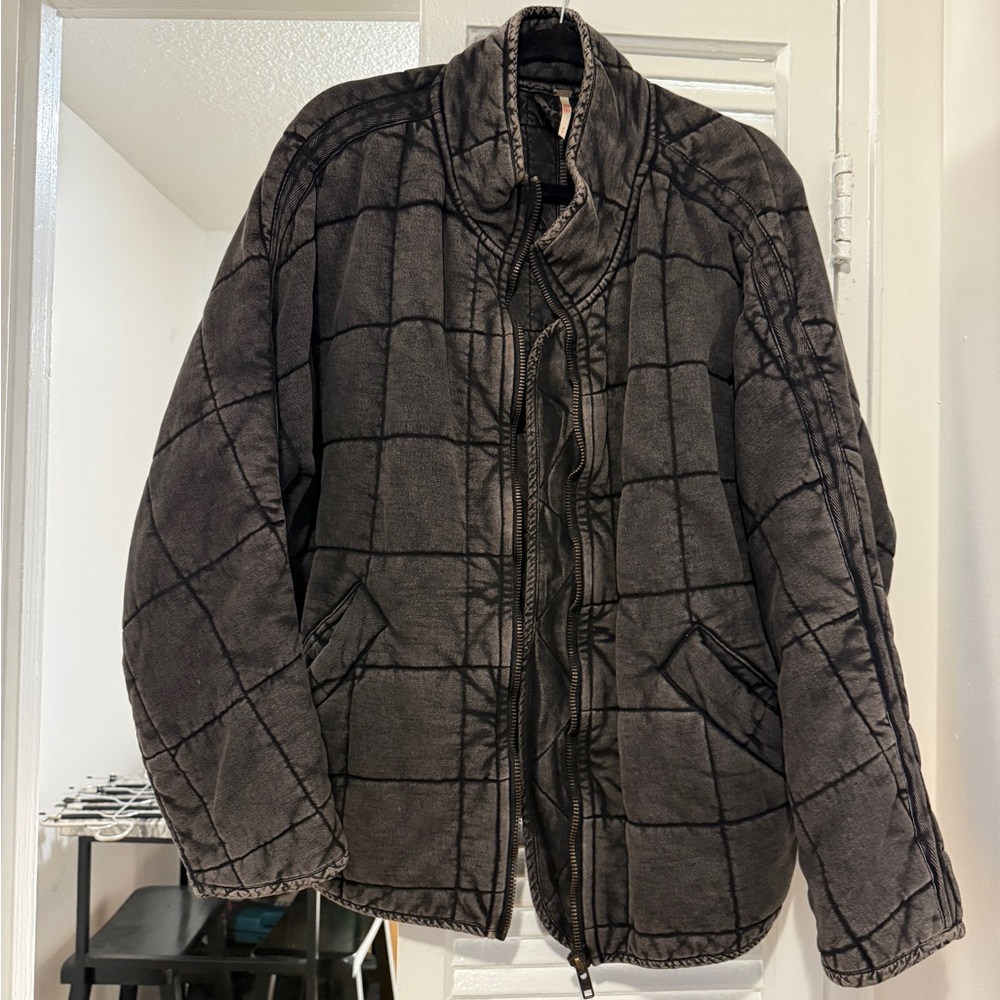 Free People Black Bomber Jacket